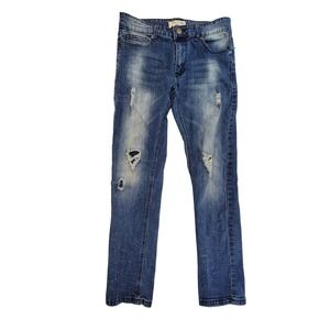 Blue Cult Denim Women's Size‎ 16 Blue Distressed Ripped Skinny Jeans